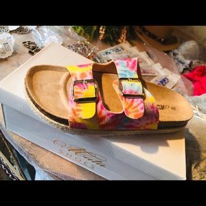 Tye dye sandals